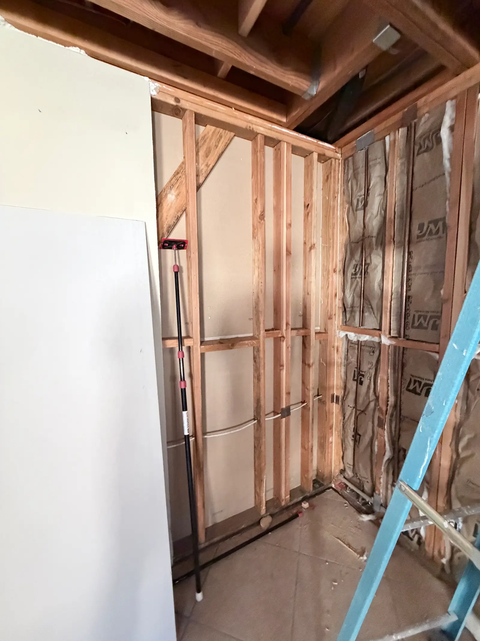 Temecula water damage restoration project by PL Builders showing Broken Toilet Drain Water Damage Restoration